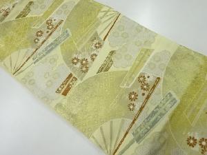 アンティーク　扇模様織り出し袋帯(材料)